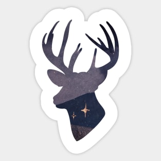 Starry Deer Silhouette Sticker